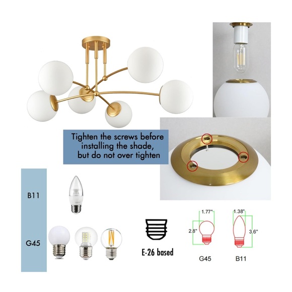 CLAXY Mid Century Gold Ceiling Light - Picture 5 of 7